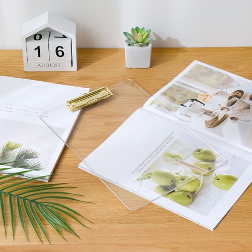 JIARI 2 Pack Clear Acrylic Office Clipboard A4 Letter Size 8.6" x 12.2" (Gold) - Image 4