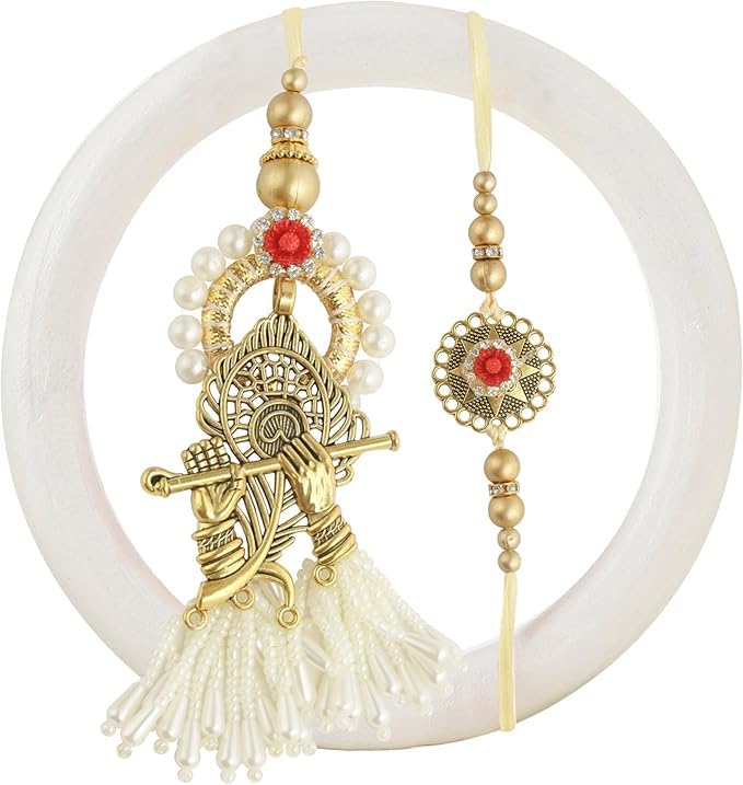 TIED RIBBONS Rakhi for Brother and Bhabhi | Bhiaya Bhabhi Rakhi Gift Set | Roli Tikka - Raksha bandhan | Bhai Bhabhi Rakhi Set | Lumba Rakhi for Bhabhi