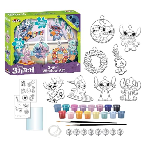 Cra-Z-Art Stitch 2-in-1 Window Art Kit Includes Paints Brushes & Design Sheets Make Suncatchers & Stickers Ages 6+
