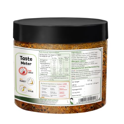 Image of FarmDidi Rajasthani Green Chilli Pickle 325g in Fresh Marwadi Hari Mirch ka Achar Spicy Homemade Achaar with Mustard Oil Theeka Ghar Ka Pickle No Garlic No Chemical Preservatives