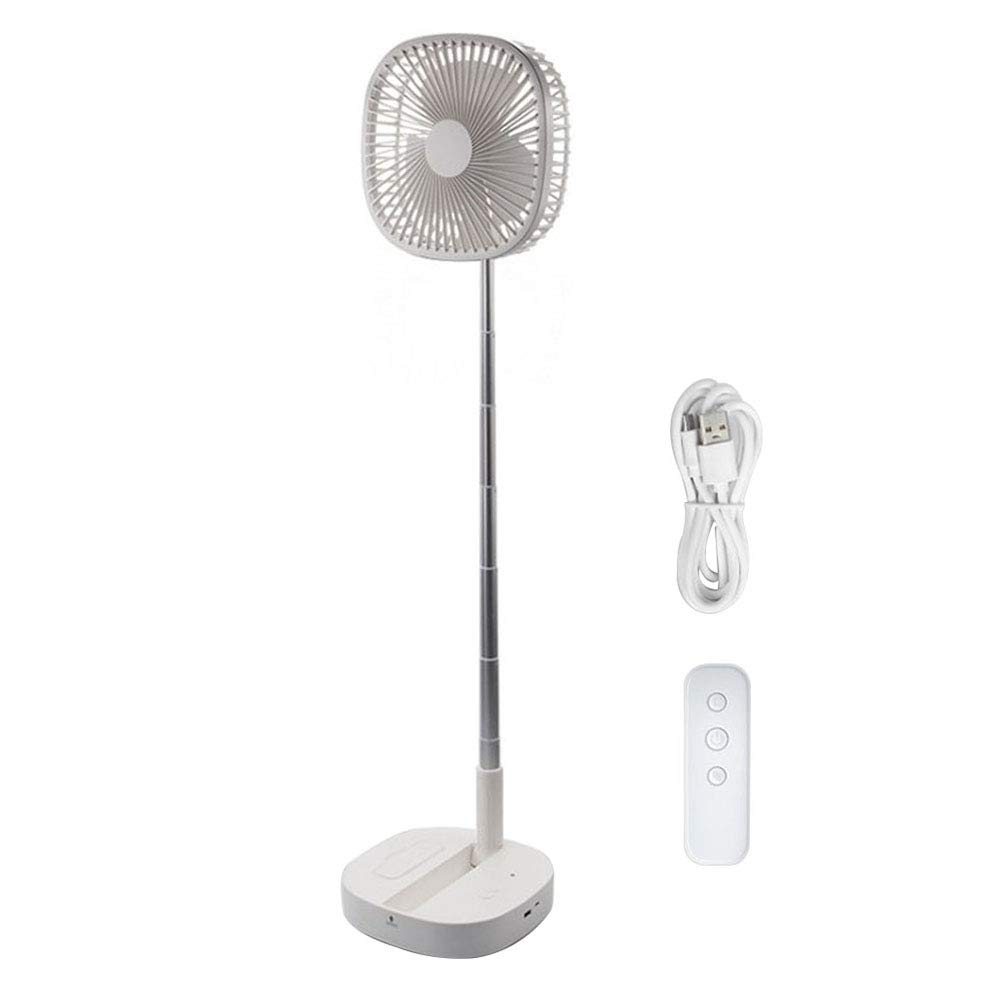 Ventilatore portatile ricaricabile, Ventilatore silenzioso con telecomando, Ventilatore da scrivania USB, Ventilatore elettrico pieghevole per ufficio, casa, campeggio,Bianca