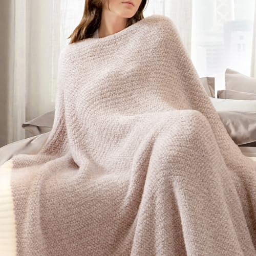 Image of Snuggle Sac Heather Throw Blanket for Couch, Reversible Super Soft Blankets Warm Cozy Knit Fuzzy Plush Lightweight for Sofa, Bed, Camping, Picnic (Heather Taupe, Throw(50 inchx 60 inch))