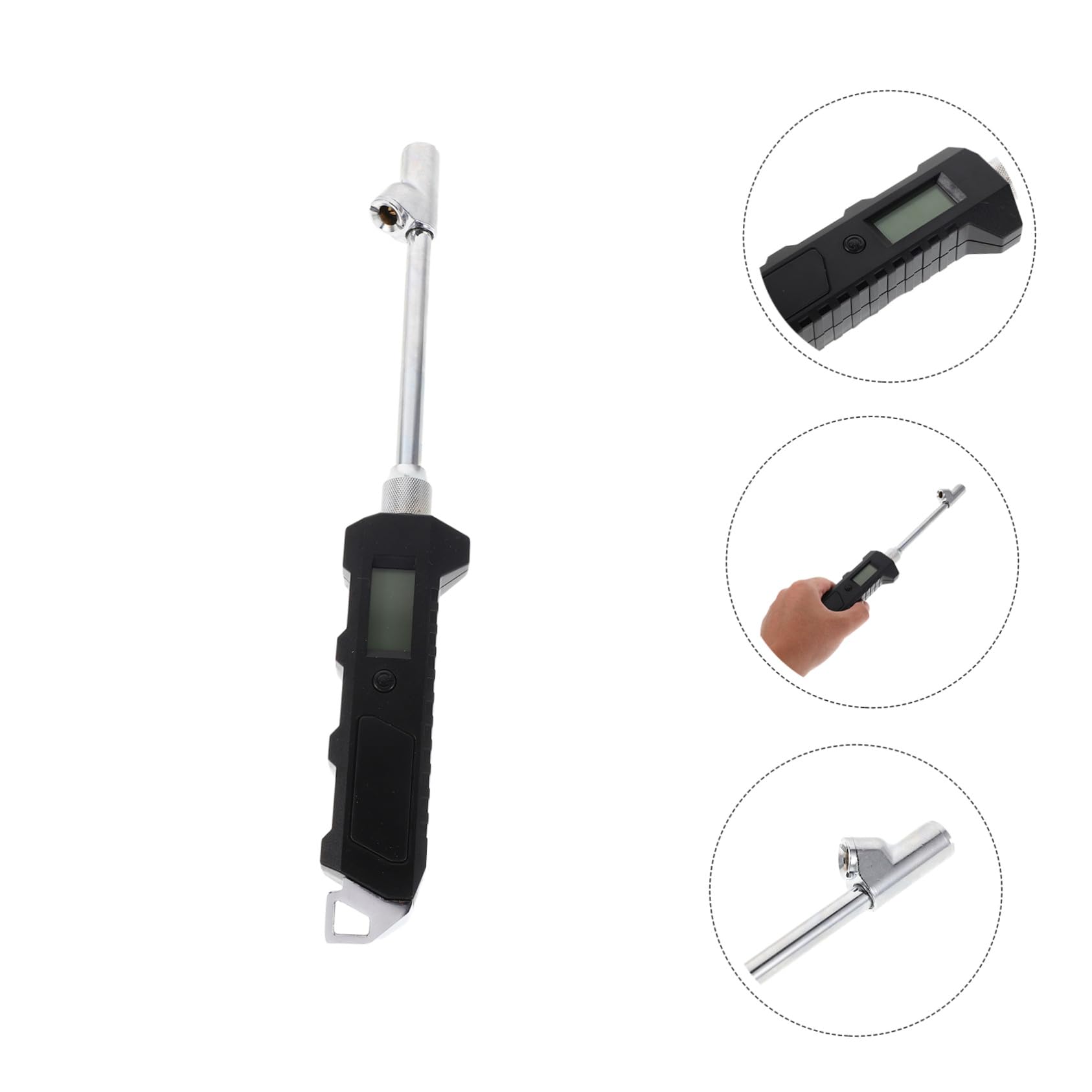 Hemobllo Manomètre de Pression Numérique Portable Double Tête avec Affichage LCD Rétroéclairé Jauge de Pression Précise pour Pneus de Voiture Camion et Design et Compact pour Voyage