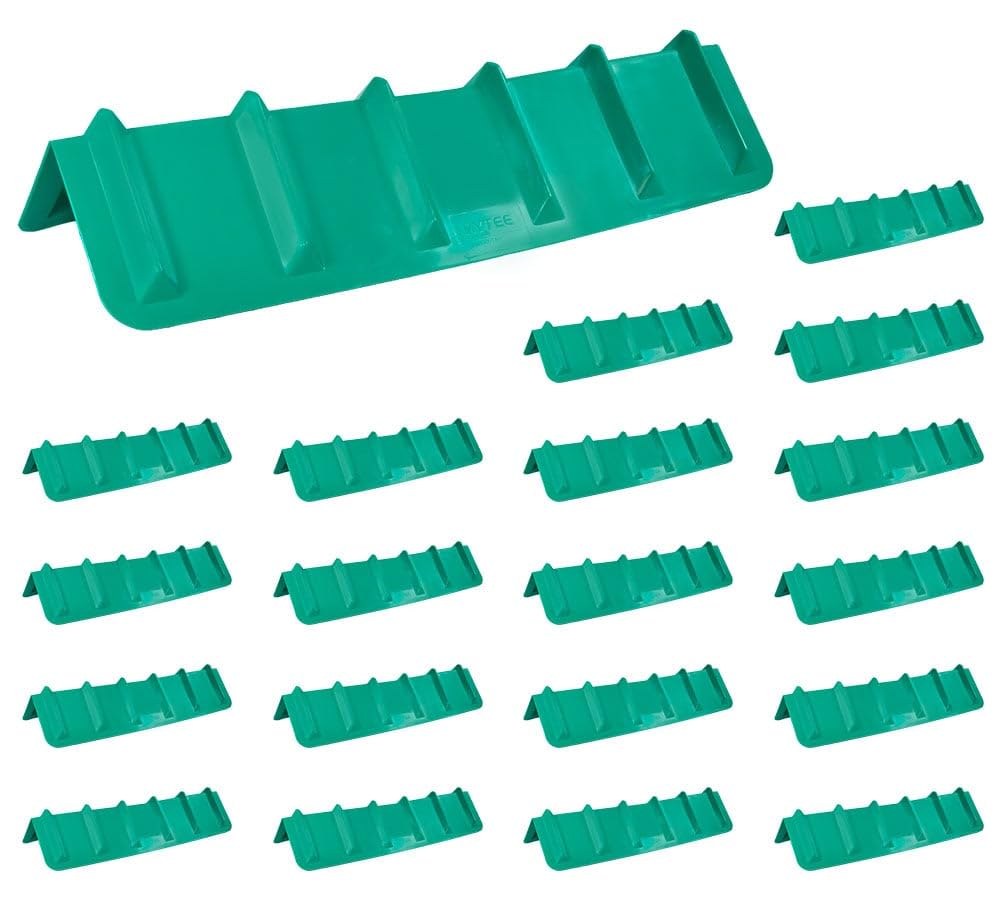 Mytee Products 20 Pack 8"x8"x36" Green Flatbed Corner Protector - V Shaped Edge Guard for Tie-Down Winch &amp; Ratchet Straps - Plastic Corner Protector for Flatbed Trailer Cargo Load