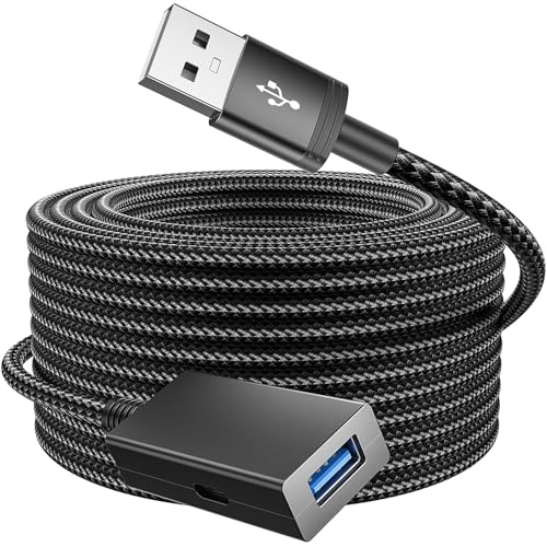 Wengshini USB 2.0 Verlängerungskabel 10M A Stecker anf A Buchse High Speed Datenübertragung kompatibel mit Drucker Scanner Kamera Tastatur Kartenleser Festplatte USB-Stick usw