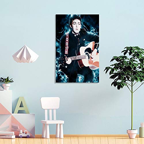 ASDYO Paul McCartney Poster sur toile du groupe de rock The Beatles jouant de la guitare 50 x 75 cm - Les Beatles, Paul McCartney, John Lennon, RIngo Starr, George Harrison ASDYO Paul McCartney Poster sur toile du groupe de rock The Beatles jouant de la guitare 50 x 75 cm – Image 5