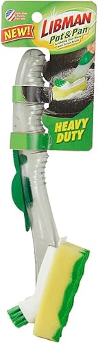 Miniatura 6 de Libman - Paquete de cepillo para limpiar ollas y sartenes con cepillo de cocina curvado y dos repuestos de esponja