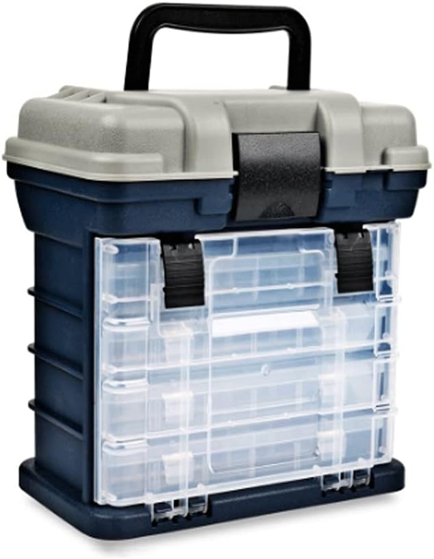 Portable 4-layer Big Fishing Tackle Box Plastic Handle Fishing Box Fishing Box Tools Fishing Accessories