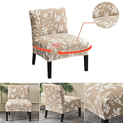 Image of Eco-Ancheng Armless Chair Slipcover Removable Armless Accent Chairs Covers Washable Armless Slipper Chair Slipcover Printed Armless Chair Furniture Protector Covers for Living Dining Room Hotel