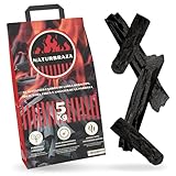 NaturBraza Carbón Vegetal de Marabú, Saco de 5kg, Carbón para Barbacoa, Barbacoa Carbon, Carbon Vegetal Barbacoa. Alto Poder Calorífico y Larga Duración