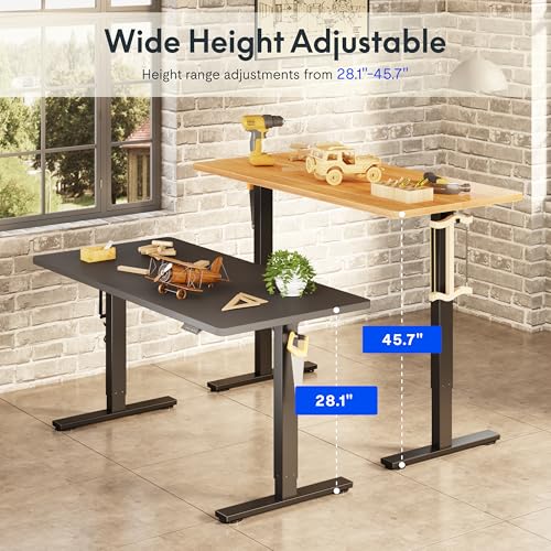 FLEXISPOT Electric Adjustable Workbench, 55x28 Inches Ergonomic Worktable with Drawer and Wheels for Garage, Workshop and Office, Spacious Desktop for Woodworking and Crafts, Maple, 4 Packages - image 8