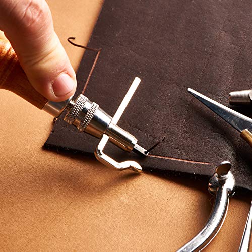 7 in 1 Leather Groover Tool and Cutting Knife Set Adjustable Stitching Groover Creasing Edge Beveler Grooving Tool Leather Edging Knife for DIY Leathercraft Cutting - Image 7