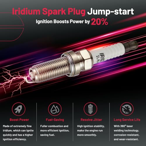 Image of BDFHYK Ignition Coils UF656 and Iridium Spark Plug 93501 Compatible with Mazda 3 Sport 6 CX-3 CX-5 MX-5 Miata l4 2.0L 2.5L Replaces GN10625 C-857 LKAR7BIX-11S Mazda Oem Coil Pack Set of 4