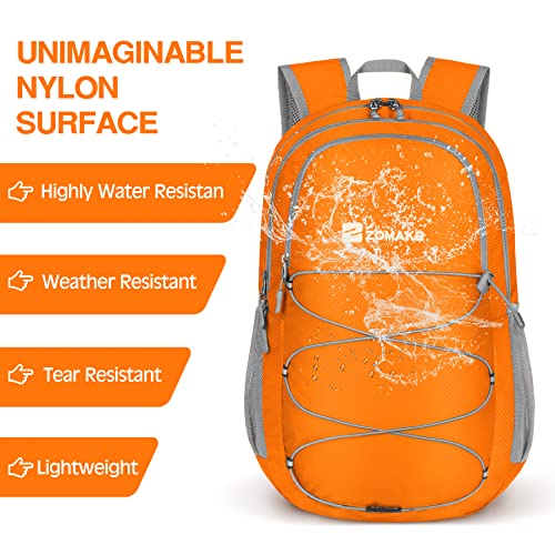 Image of ZOMAKE Ultra Lightweight Hiking Backpack 28L, Packable Small Backpacks Water Resistant Daypack for Women Men(Orange)
