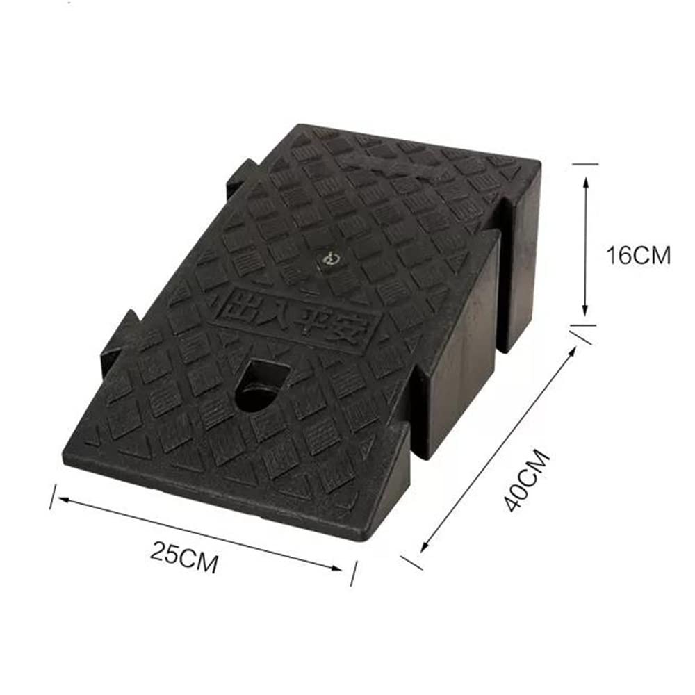 Rampe Bordure De Trottoir, Rampes De Seuil En Plastique, Rampes De Trottoir Haut 7-19cm, Rampes Accès Robuste Pour Allées Voitures Camions Moto Scooter(B,25 * 40 * 16cm(9.8 * 15.7 * 6.3in))