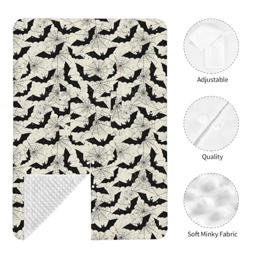 Image of Black Bat Baby Car Seat Canopy Nursing Cover for Newborn Car Seat Breastfeeding Covers Blanket Newborn Shower Gift