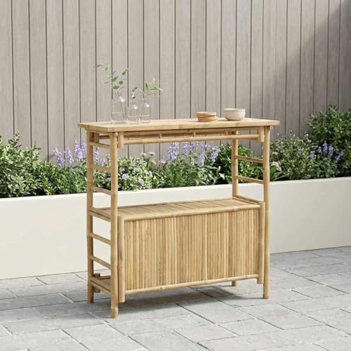 Table de bar extérieure en bambou pour une déco écolo et minimaliste