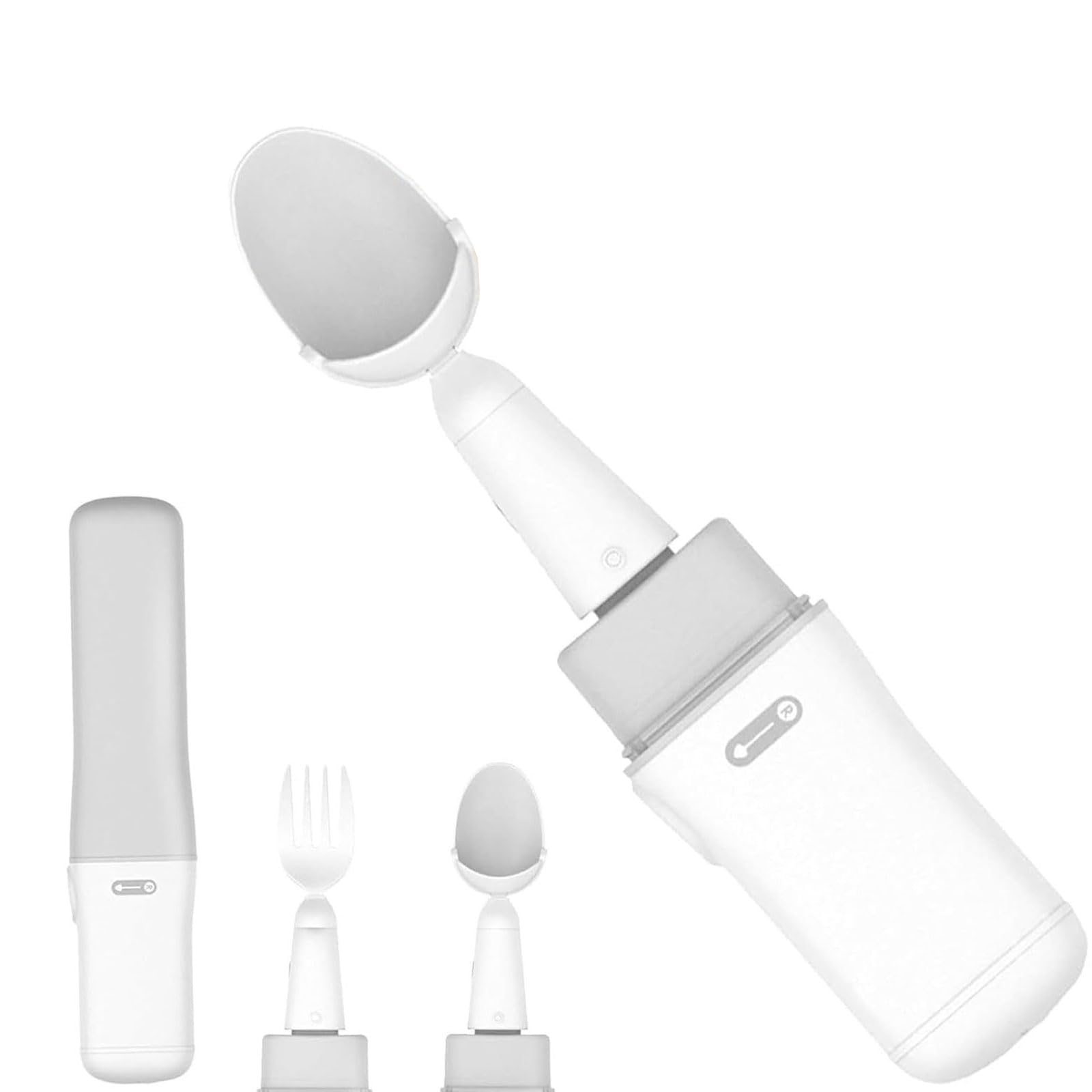 Cuchara Anti-Temblor Adaptativa, Cubiertos Inteligentes Estabilizadores para Parkinson Y Mayores, Sistema Control Vibración Tiempo Real Portátil para Comer (Autonomía 180 Minutos)