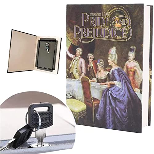 Caja Fuerte con Forma de Libro con 2 Llaves Caja de caudales escondida para Guardar Dinero Joyas Relojes,Blue-key