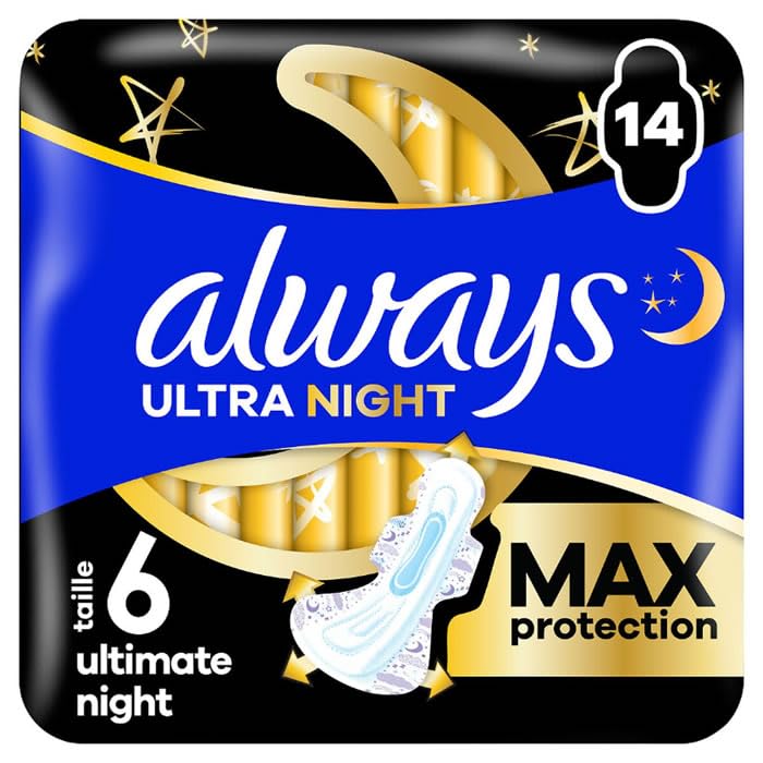 Always Podpaski higieniczne Ultimate Night (rozmiar 6) skrzydła 14 sztuk