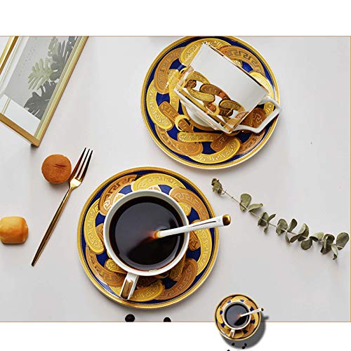 Ssrsgyp Juego De Té De 19 Piezas, Tazas Y Platillos De Café De Porcelana China con Soporte De Metal, Juegos De Tazas De… - Imagen 7