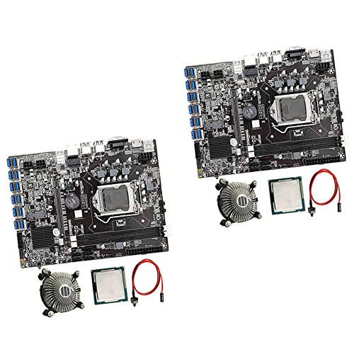 Vereen 2X B75 BTC Moderkort med G530 CPU och 12 USB 3.0-portar