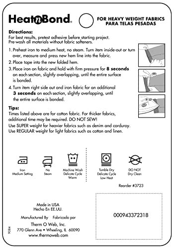 heatnbond hem iron-on adhesive regular weight white