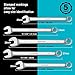 GEARDRIVE Long Pattern Combination Wrench Set, Metric, 5-Piece, 23-30mm, 12 Point, Chrome Vanadium Steel, with Pouch