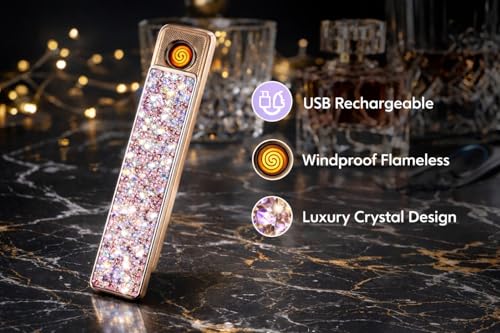 Encendedor eléctrico USB color rosa brillante miniatura 3