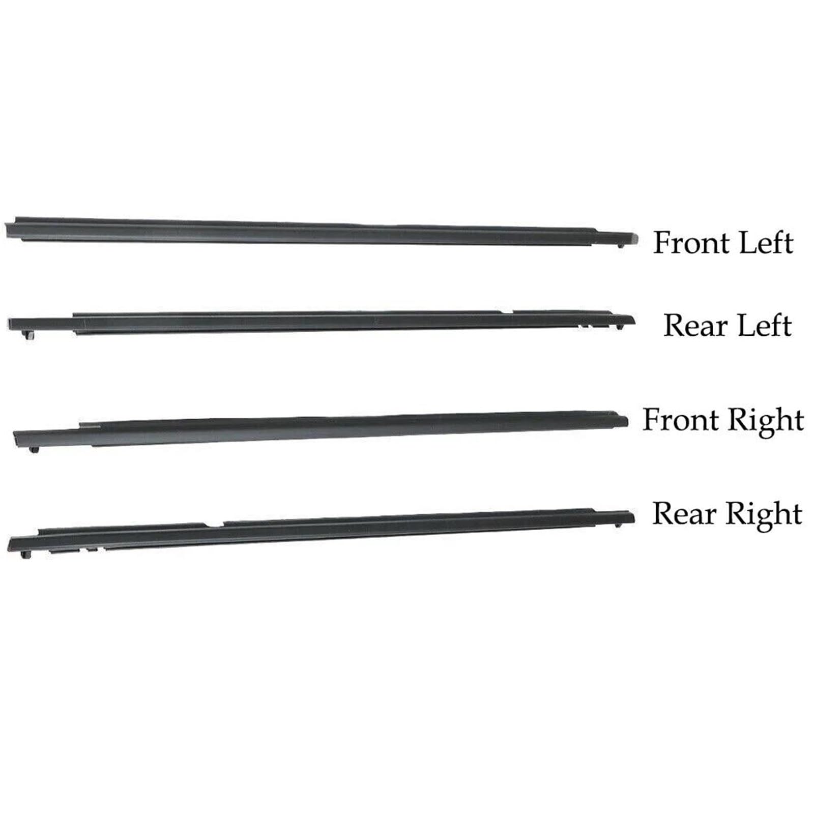 Guarnizione porta auto 4 pezzi guarnizione gomma finestrini esterni auto striscia pressione impermeabile cintura tenuta modanatura per Toyota per Corolla 2009-2012(Nero)