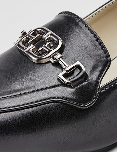 Image of ELLE Women's Square Toe Block Heels Slip-On Pumps with Buckle Detail