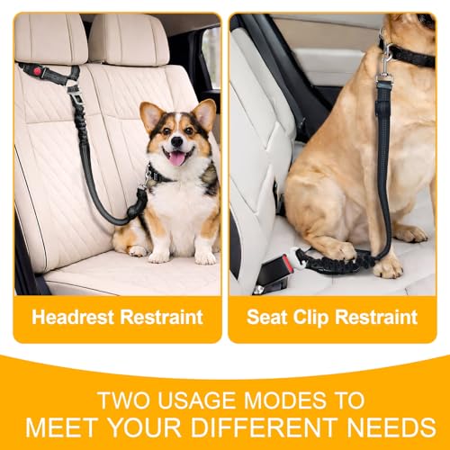 2-Pack Headrest-Mounted Dog Seatbelt