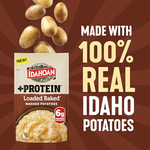 Image of Idahoan Loaded Baked +Protein Instant Mashed Potatoes | 4.6oz - Pack of 10