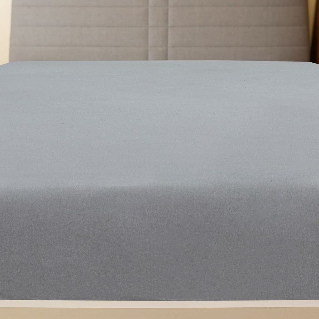 Spannbettlaken 180x200 cm Jersey Baumwolle - 2er Set Grau - Weiches Bettlaken für Matratzen - Atmungsaktiv und Elastisch