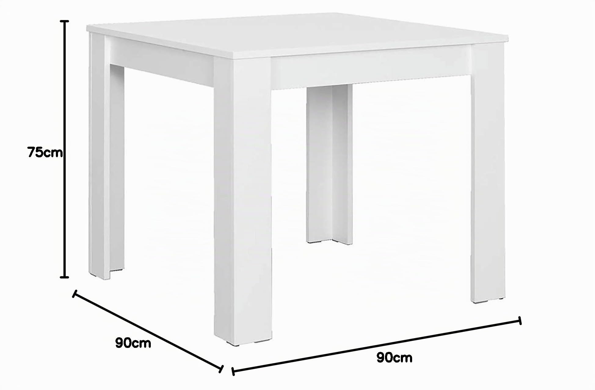 Homexperts Nick Table, Panneau de Particules, Weiß, 90 x 90 cm