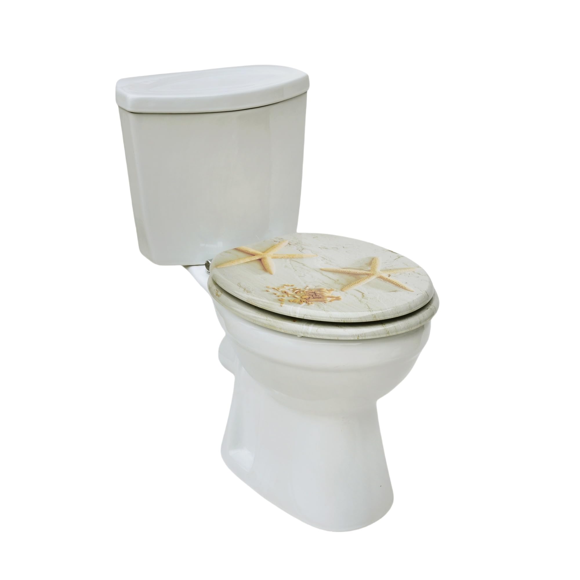 SINOBATH Sedile WC con abbassamento automatico, nucleo in legno MDF, chiusura a cerniera Softclose Stella Marina