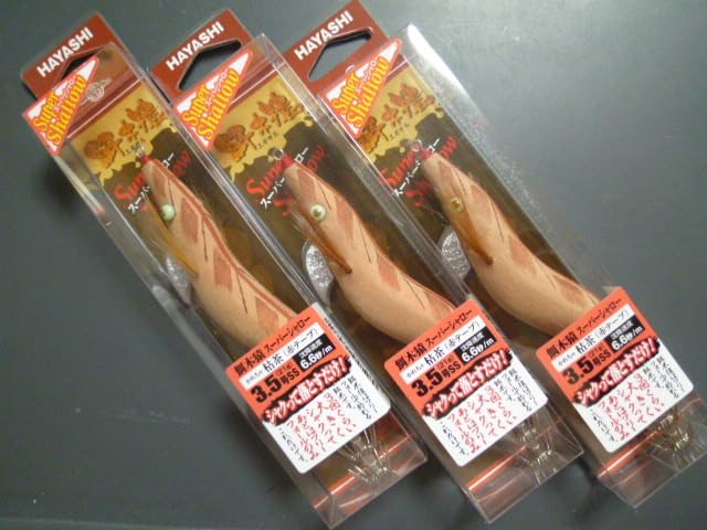 餌木猿スーパーシャロー 3.5号 枯茶 3個セット 餌木猿 スーパーシャロー 3.5号：枯茶（かれちゃ）／赤テープ