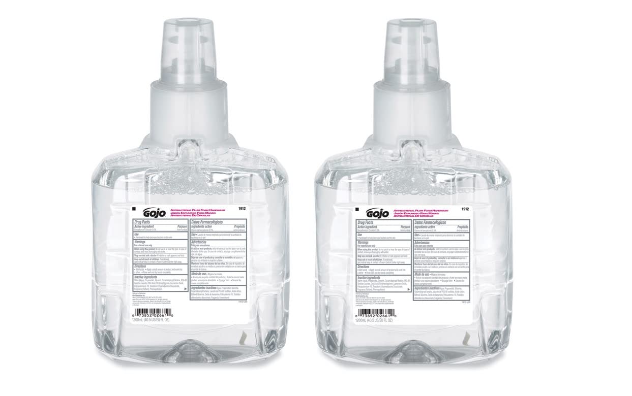 GOJO Antibacterial Foam Handwash, Refill, Plum, 1200mL Refill, 2/Carton