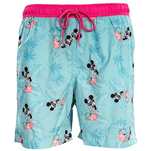 Mickey Mouse Hot Palms Turquoise Swim Shorts – Officially Licensed Swimming Trunks