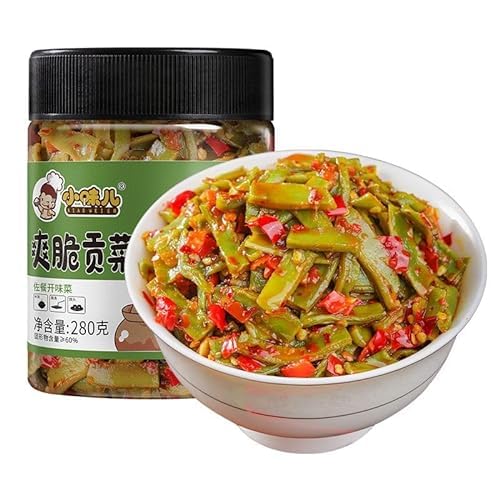 中式特?辣椒? 香辣?菜 蔬菜泡菜 辣椒菜中華名物唐辛子味噌香辛料貢菜野菜キムチ唐辛子菜おかずおかずおかずおかず美味軽食味噌味つけ漬物 下?菜小菜 配菜 美味小吃 味噌 ?味菜 ?菜 中華食材の中華料理 (3缶,ピリ辛貢菜280g)