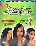 Suavipelo No-Lye Hair Relaxer Kit - Natural Organics Straightening System with Extra Virgin Olive Oil - Conditioning & Revitalizing - 1 Application Kit - Includes Shampoo & Gloves