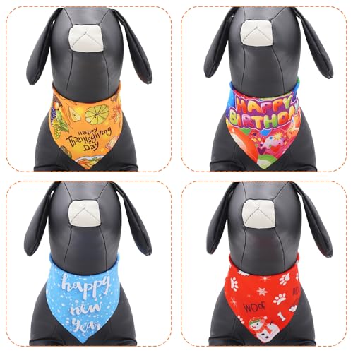 10PCS/Pack Holiday Dog Bandanas Easter 4th of July Birthday Halloween Christmas Thanksgiving New YearTriangle Scarf Festival for XS Small Doggy Puppy Cats Costume - Image 5