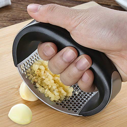 Conjunto de descascador de alho Weite durável de aço inoxidável, espremedor de alho com descascador