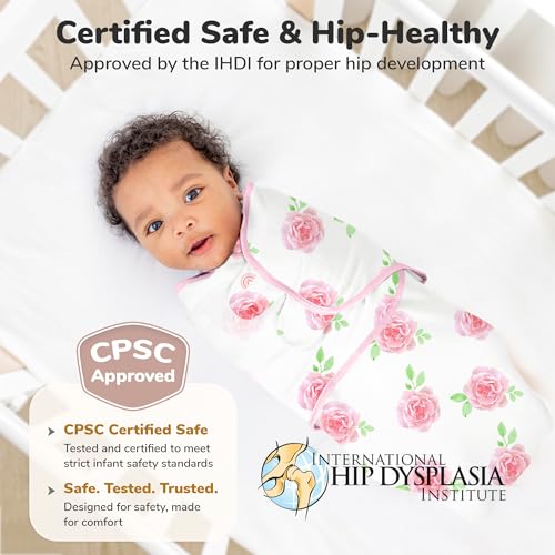 Image of Mama Cheetah Baby Swaddle Sack, 100% Organic Cotton Swaddling Sleep Sack 3-Pack, Infant Blanket, Swaddle Wrap, Easy Swaddles for Girls Large 3-6 Months