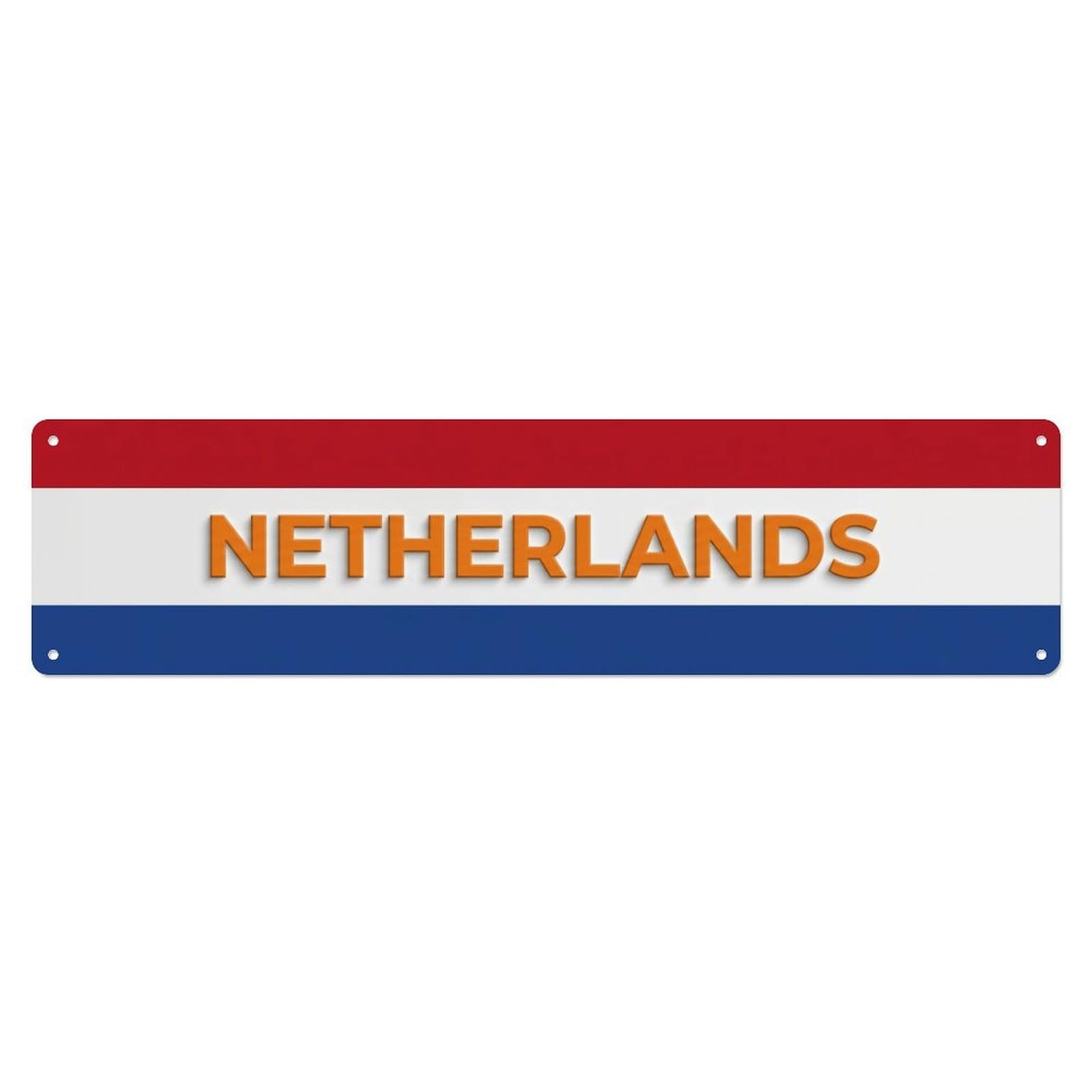Vintage Netherlands Flag Pattern Metal Tin Sign