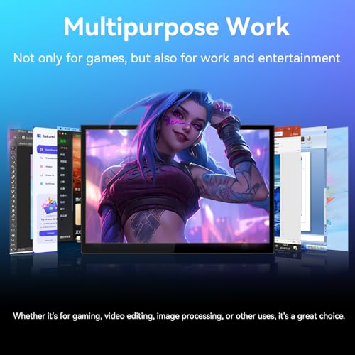 Image of Touchscreen Portable Gaming Monitor 16 Inch QHD 2.5K(2560x1600) Monitor 144Hz(USB C Port) IPS Display, Gaming Monitor for PC Laptop Ras Pi PS4 PS5, with HDMI USB C Built-in Speakers