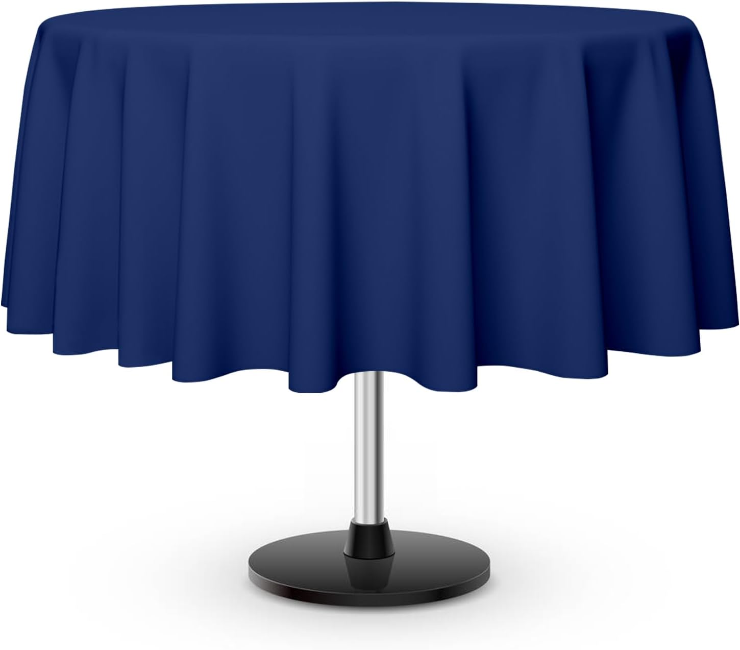 LIKAJON 3 Pack Round Disposable Navy Blue Tablecloth, Navy