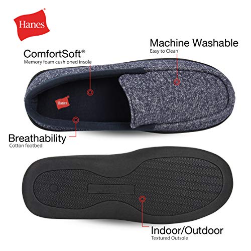 Hanes Men's Slippers House Shoes Moccasin Comfort Memory Foam Indoor