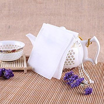 Miniatura 2 de AKOAK Paquete de 100 bolsas de filtro de té desechables con cordón para té suelto, hierbas, especias, ramo de especias y garni popurrí (3.93 x 5.9