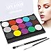 Produktbild Kinderschminken Schminkfarben, 15 Farben Wasserlösliche Schminkfarbe Kinder Parties Halloween Karneval Make-up Bodypainting Wasserbasiert und Ungiftig Schminkpalette